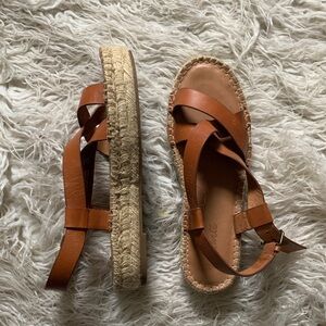 Madewell brown leather espadrille sandals